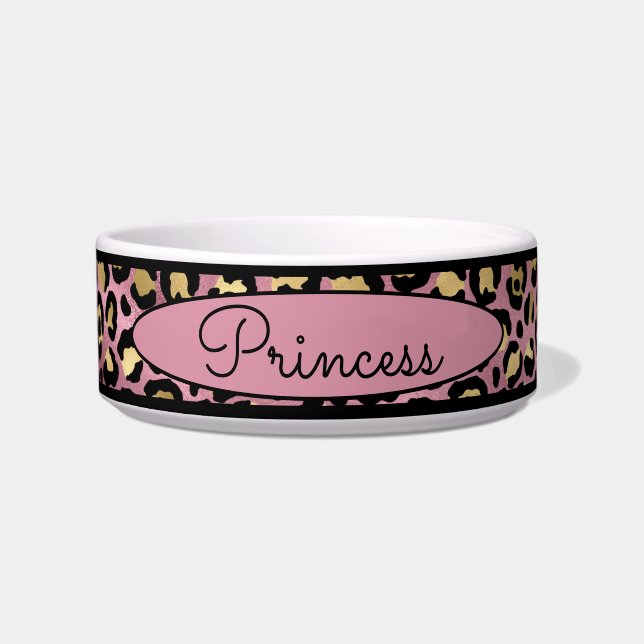 Écuelle Chic rose léopard peau Motif animal (Devant)