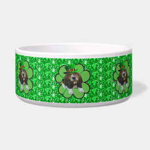 Écuelle Chien Bowl Basset Hound St Patrick's Clover