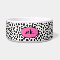 Chien dalmate Abstrait Motif rose Monogramme