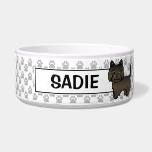 Écuelle Chien de dessin animé Cairn Terrier Bringé foncé