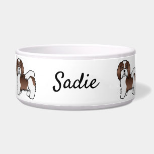 Écuelle Chien de dessin animé havanais au chocolat et blan