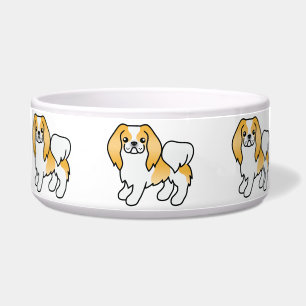 Écuelle Chien de dessin animé japonais chin blanc et citro