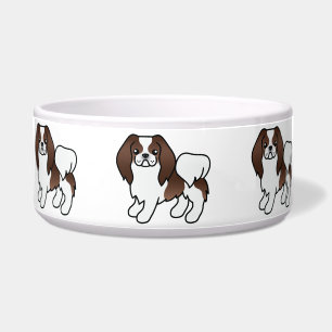 Écuelle Chien de dessin animé japonais Chin brun et blanc