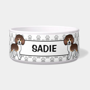 Écuelle Chien de dessin animé mignon Beagle tricolore au c