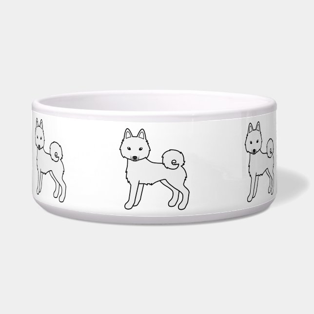 Écuelle Chien de dessin animé mignon Klee Kai blanc d'Alas (Devant)