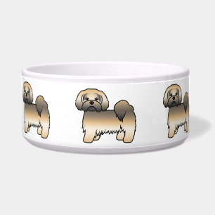 Écuelle Chien de dessin animé mignon Lhasa Apso Sable Doré