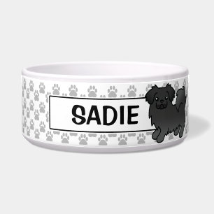 Écuelle Chien de dessin animé Spaniel Tibétain noir