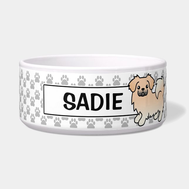 Écuelle Chien de dessin animé Tibetan Spaniel crème (Devant)