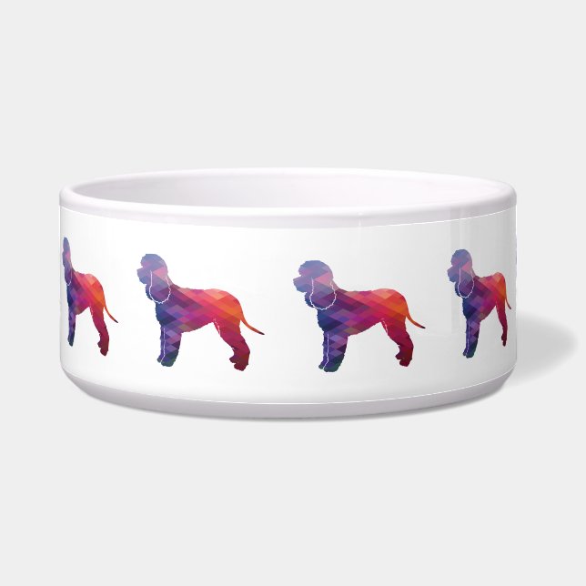 Écuelle Chien d'eau irlandais Geo Silhouette Violet (Devant)