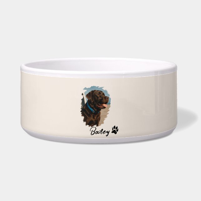 Écuelle Chien Labrador au Chocolat Mignon – Bailey | Cadea (Devant)