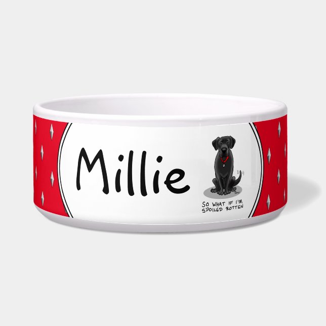 Écuelle Chien Labrador Retriever noir pourri gâté (Devant)