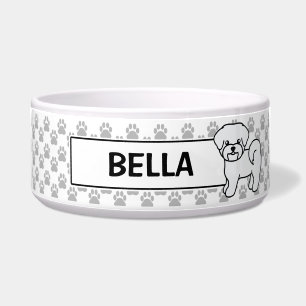 Écuelle Chien Maltais Blanc Mignon Avec Nom de l'animal Pe