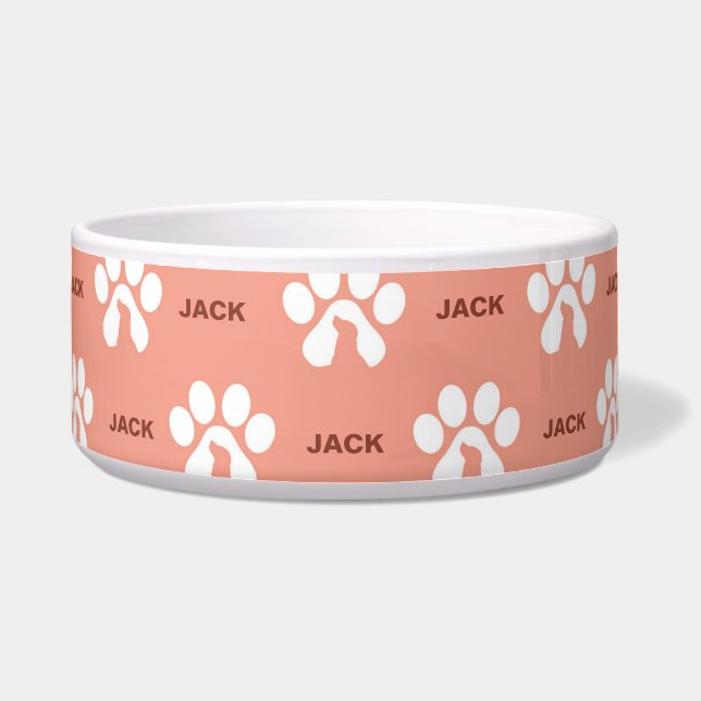 Écuelle Chien personnalisé Empreinte de patte (Devant)