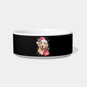 Écuelle Chien Retriever Doré Noël Lumière Fête de Noël