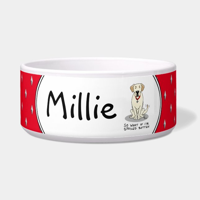 Écuelle Chien Retriever du Labrador jaune gâté et mignon (Devant)