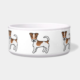 Écuelle Chien Terrier Jack Russell à poil dur blanc et fau