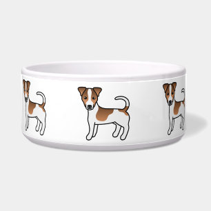 Écuelle Chien Terrier Jack Russell à poil lisse blanc et f