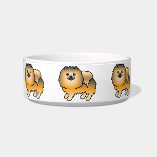 Écuelle Chiens de dessin animé mignons Pomeranian Sable Or