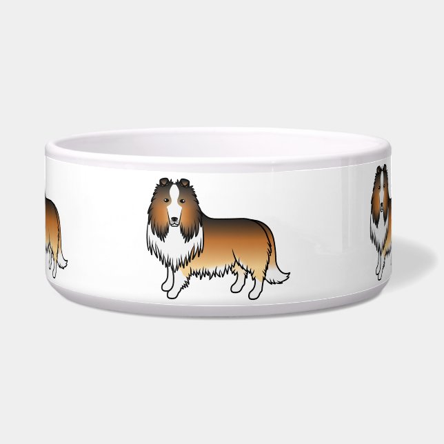 Écuelle Chiens de dessin animé mignons Rough Collie Sable (Devant)