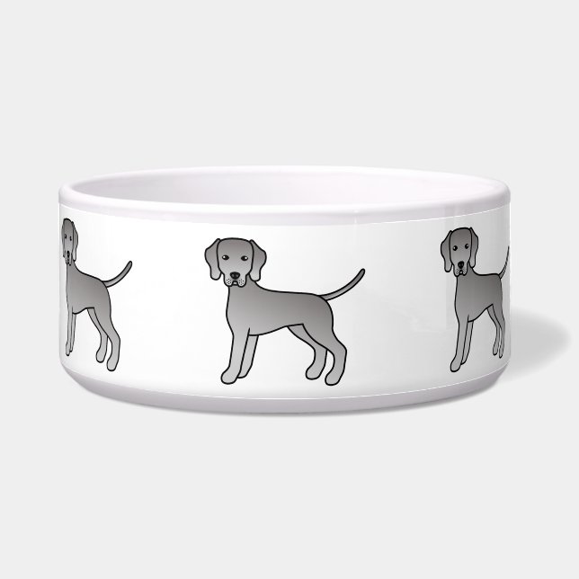 Écuelle Chiens de dessin animé mignons Weimaraner (Devant)