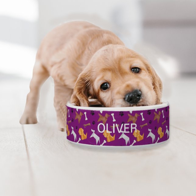 Écuelle Chiens Origami Empreintes de pattes et os (Créateur téléchargé)