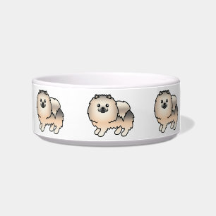 Écuelle Chiens Pomeranian Dessin Animé Crème Sable