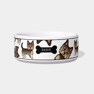 Écuelle Chiens Yorkie Brun Chocolat Motif & Nom