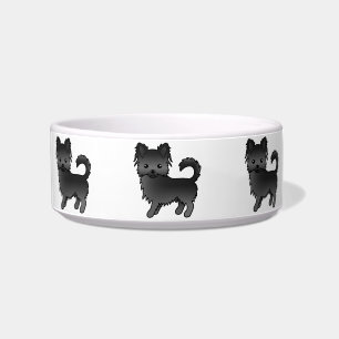 Écuelle Chihuahua en long manteau noir chiens de dessin an