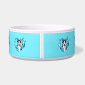 Écuelle Chiot huppé avec coeur bleu clair (Dos)