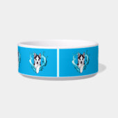 Écuelle Chiot huppé avec coeur bleu clair (Dos)