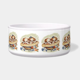 Écuelle Chiots d'art vintage en Casquette