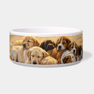 Écuelle Chiots sur la plage 