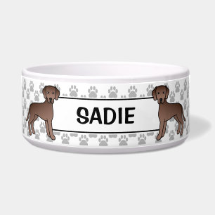 Écuelle Chocolat Labrador Retriever Dog With Pet's Name