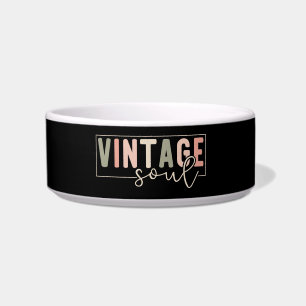 Écuelle Citation d'âme vintage Couleurs rétro sur fond noi