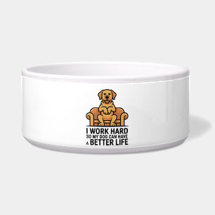 Écuelle Citation drôle de chien gâté illustration canapé