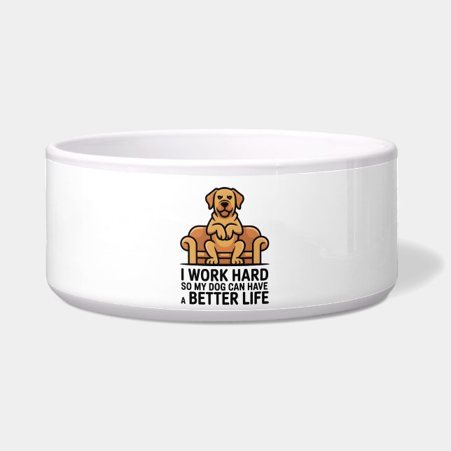 Écuelle Citation drôle de chien gâté illustration canapé (Devant)