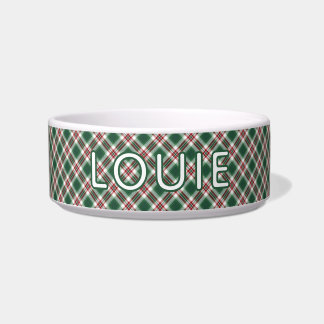 Écuelle Classic Red Green Plaid Motif Nom personnalisé Chi