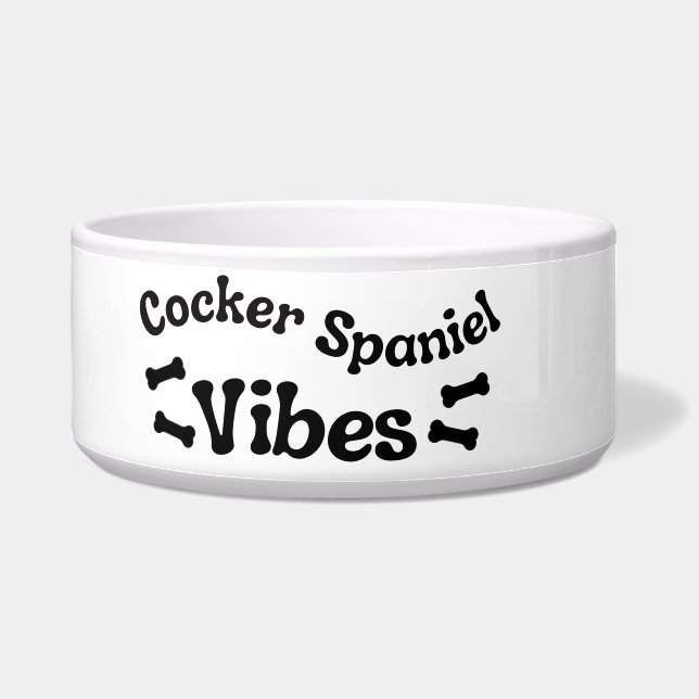 Écuelle Cocker Spaniel Vibes Bol en céramique pour chien (Gauche)