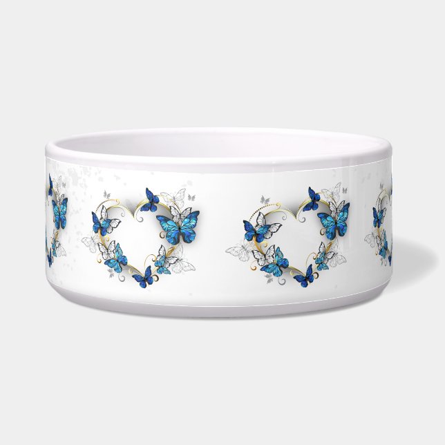 Écuelle Coeur bijoux avec papillons Morpho (Devant)