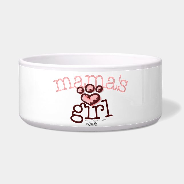 Écuelle Coeur Empreinte de patte rose de maman (Devant)