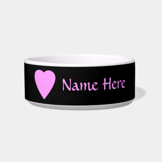 Écuelle Coeur rose sur le noir