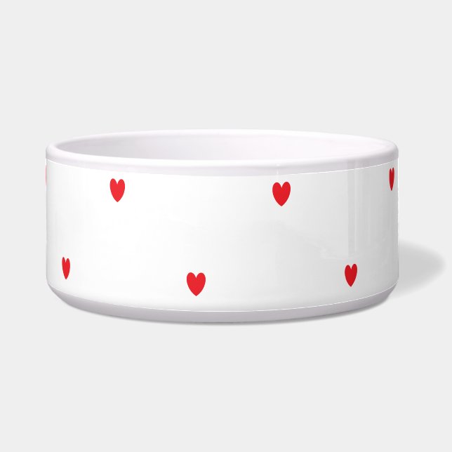 Écuelle Coeurs de doodle rouge mignons Classy blanc Élégan (Devant)