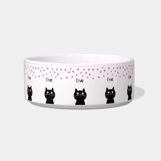Écuelle Coeurs et chats d'amour (Devant)