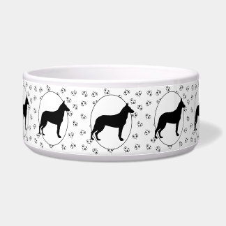 Écuelle Coeurs et empreintes malinois