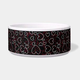 Écuelle Coeurs Jumble Rouge Blanc Noir Élégant Design Chic