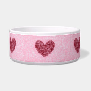 Écuelle Coeurs Rouge et rose Faux Fuzzy Design