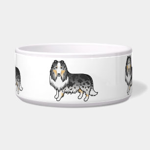 Écuelle Colley Rough Blue Merle Mignon Chien de Dessin Ani