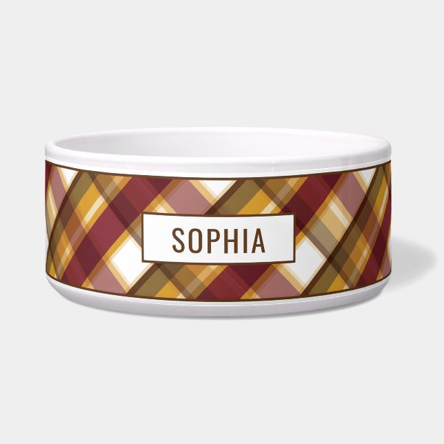 Écuelle Colonnes d'automne Motif et nom personnalisé (Devant)