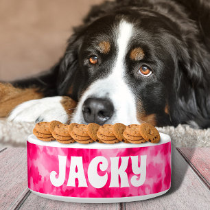 Écuelle Colorant rose teint personnalisé Chien ou Nom de c