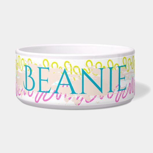 Écuelle Coloré Grattement Lignes Pet Bowl (Devant)